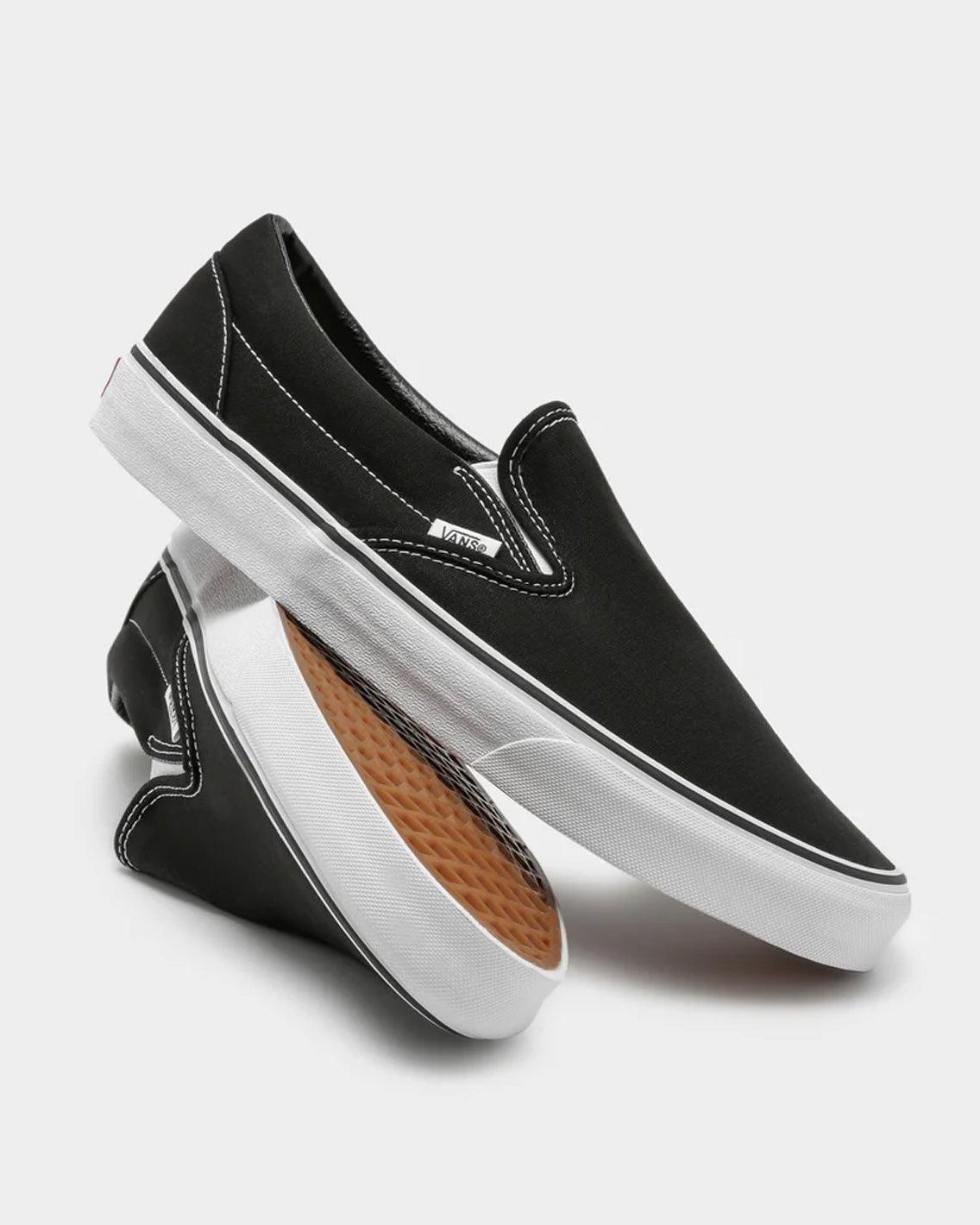 Vans - Classic Slip On - Black / White Shoes Vans   