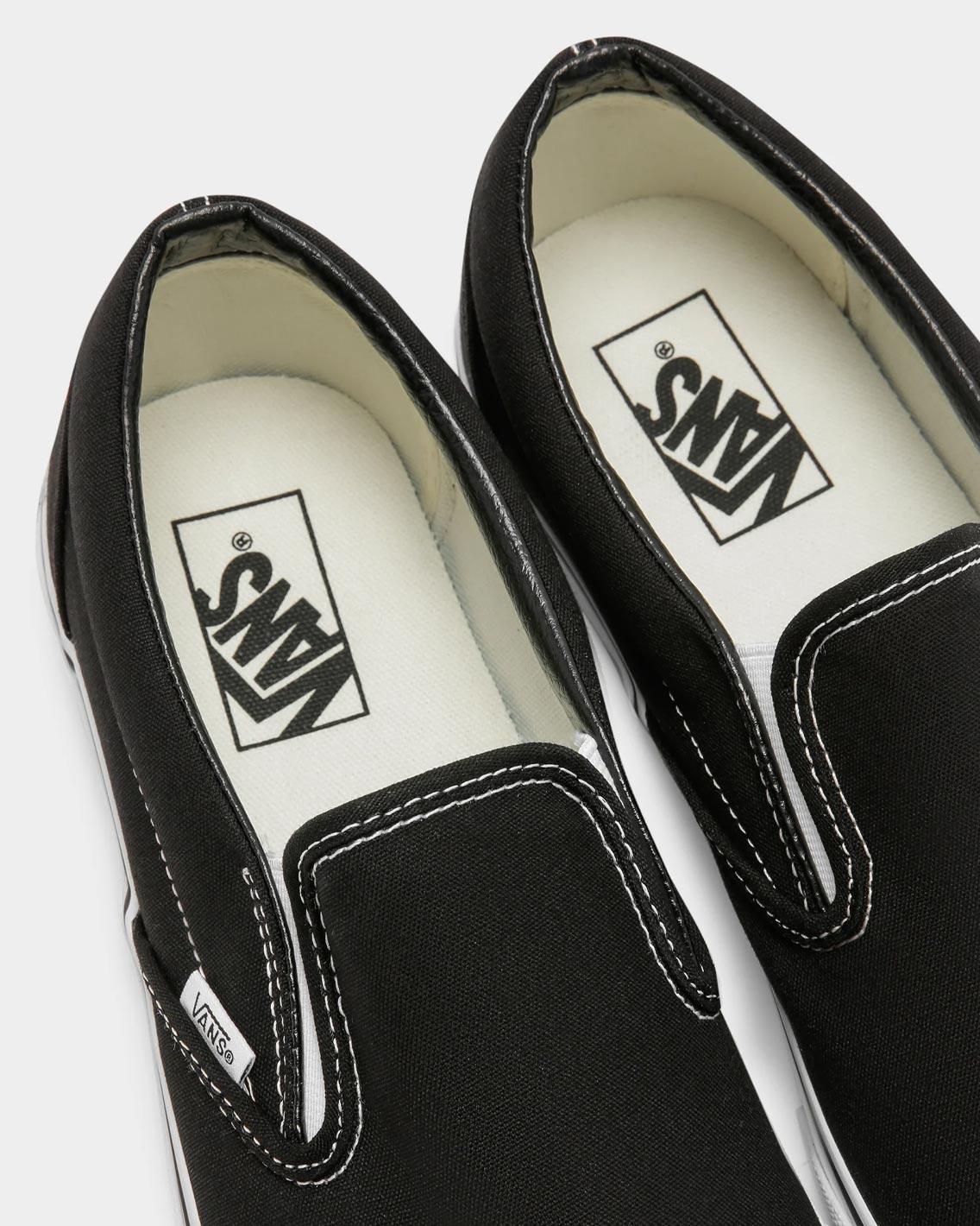 Vans - Classic Slip On - Black / White Shoes Vans   