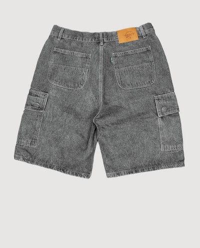 Vic - Cargo Jean Shorts - Grey Stone Shorts Vic   