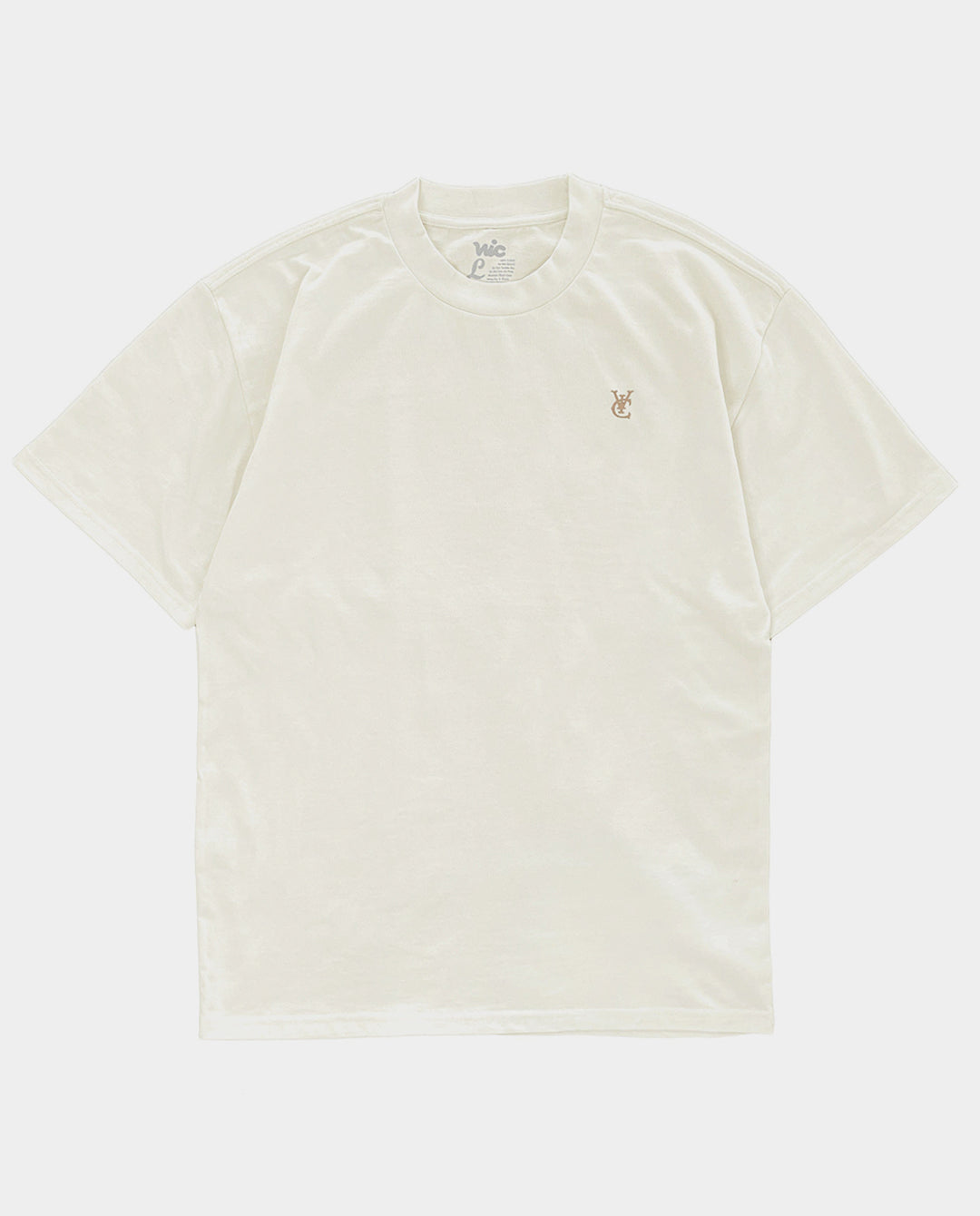 Vic - EMB Heavy T-Shirt - Cream T-Shirts Vic   