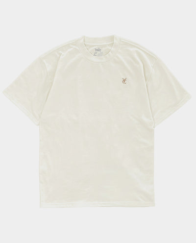 Vic - EMB Heavy T-Shirt - Cream T-Shirts Vic   