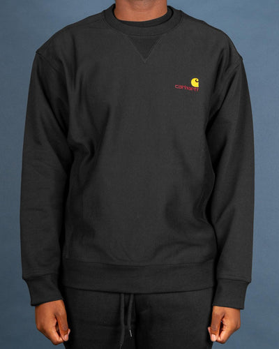 Carhartt - American Script Sweat - Black Crewneck Carhartt   