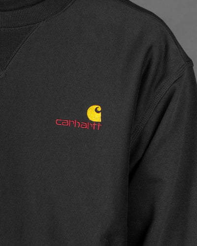 Carhartt - American Script Sweat - Black Crewneck Carhartt   