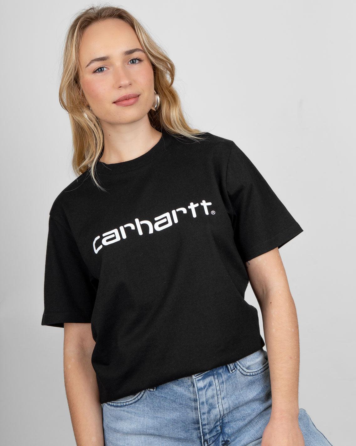 Carhartt - Script T-Shirt - Black / White T-Shirts Carhartt   