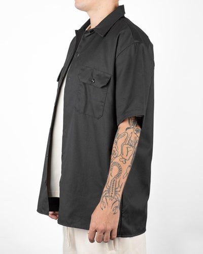 Dickies - 1574 Short Sleeve Work Shirt - Black Shirts Dickies   