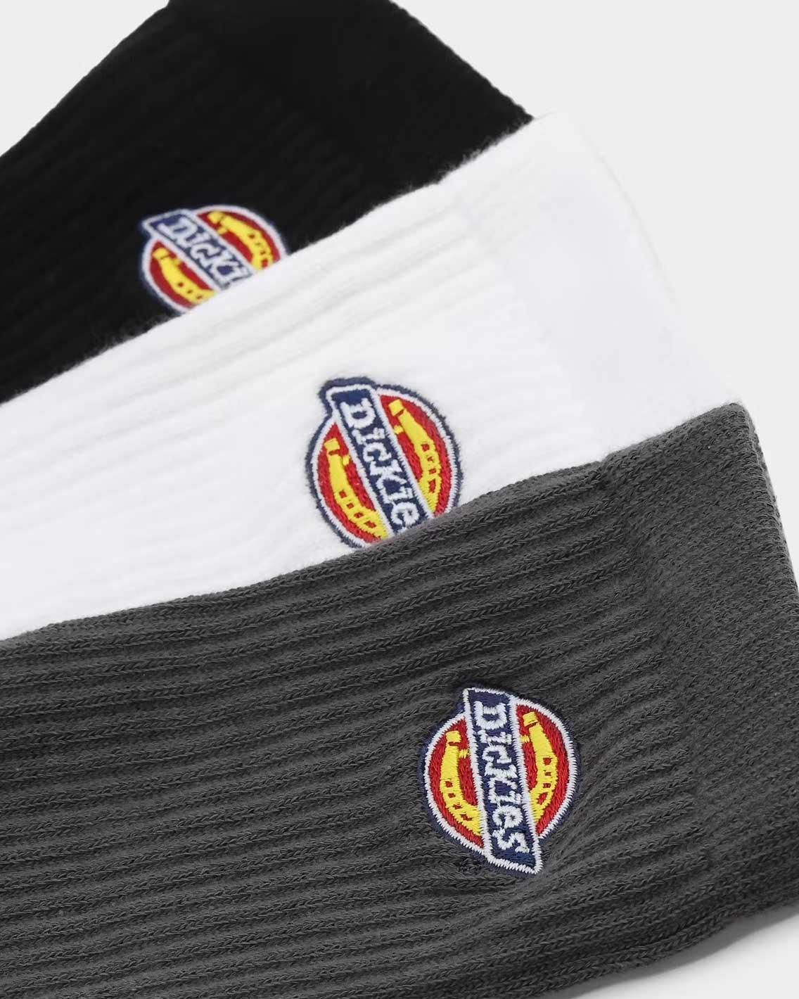 Dickies - H.S Rockwood 3PK Socks - Black / White / Grey Socks Dickies   