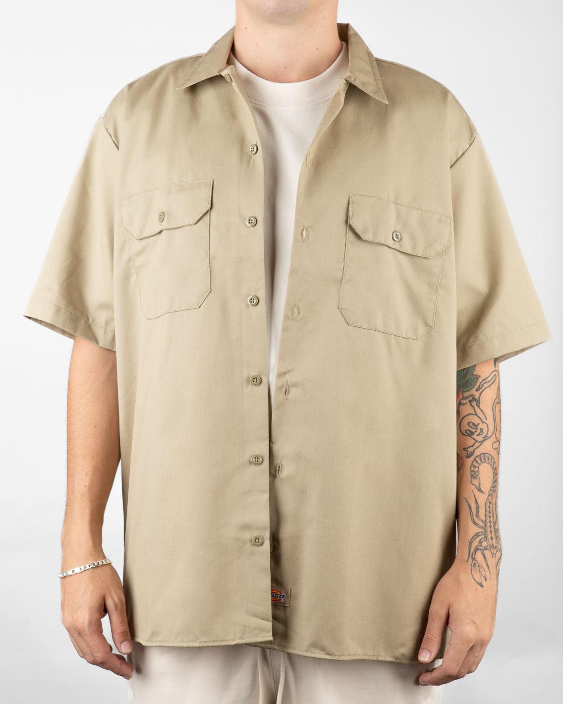 Dickies - Short Sleeve Work Shirt - Khaki Shirts Dickies   