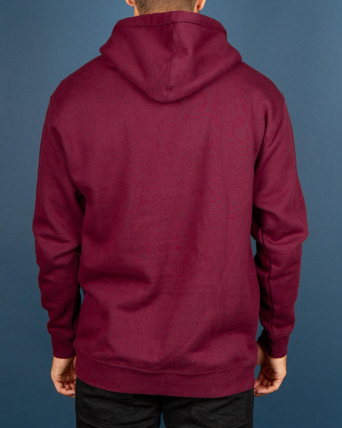 Pass~Port - Olive Puff Print Hoodie - Maroon Hoodies Pass~Port   