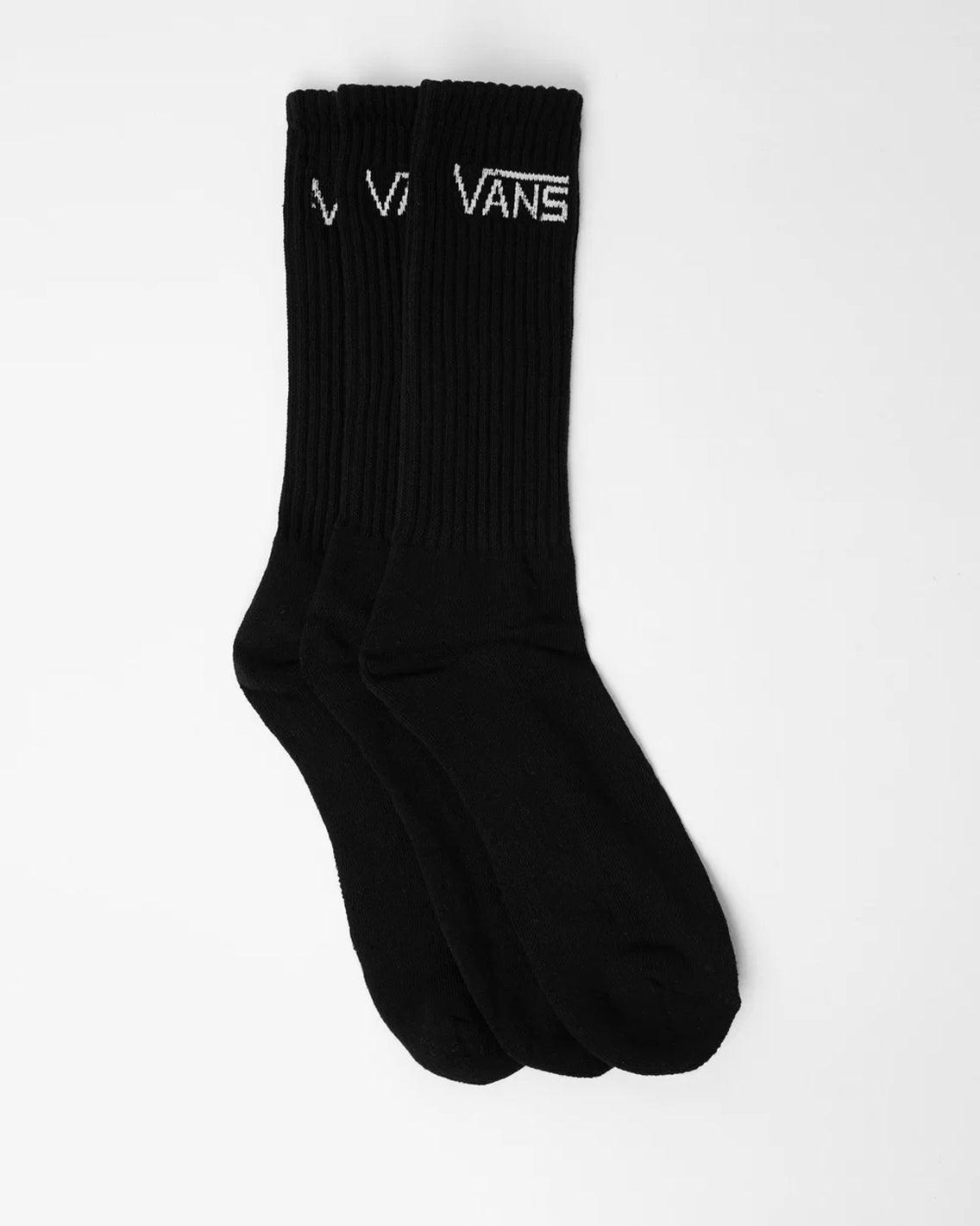 Vans - Classic Crew Socks 3 Pack - Black Socks Vans   