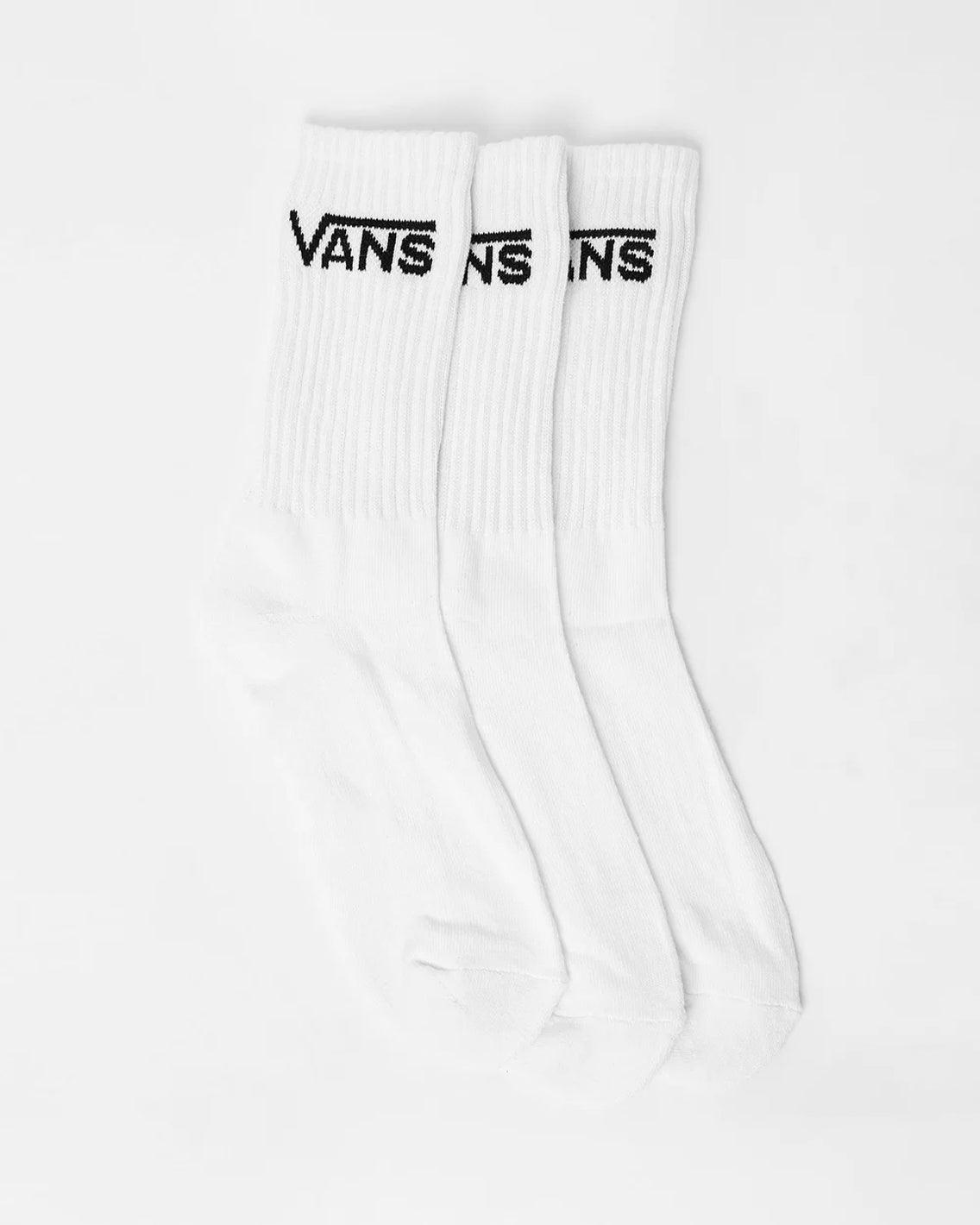 Vans - Classic Crew Socks 3 Pack - White Socks Vans   