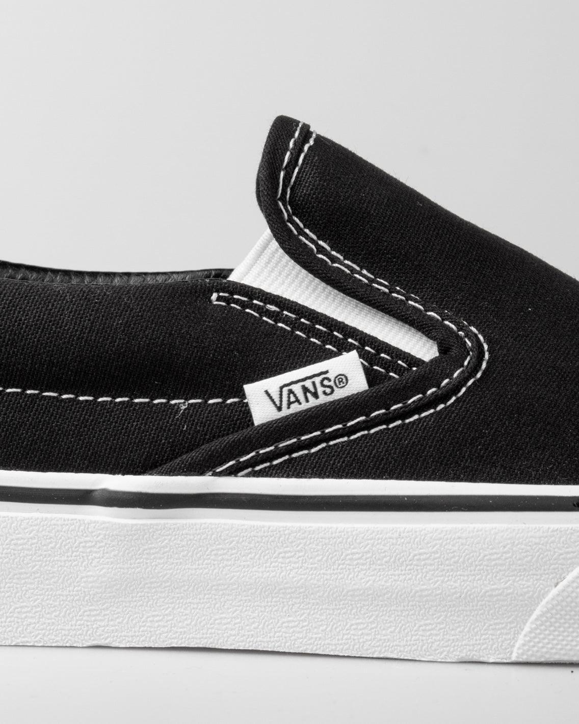 Vans - Classic Slip On - Black / White Shoes Vans   